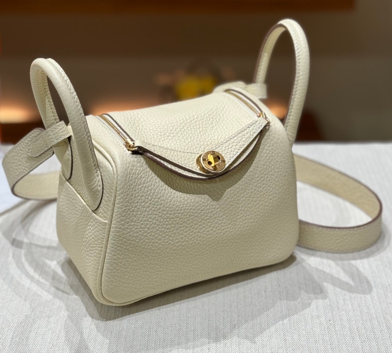 OLIVIA BAG 19 CM LONG STRAP - BETON