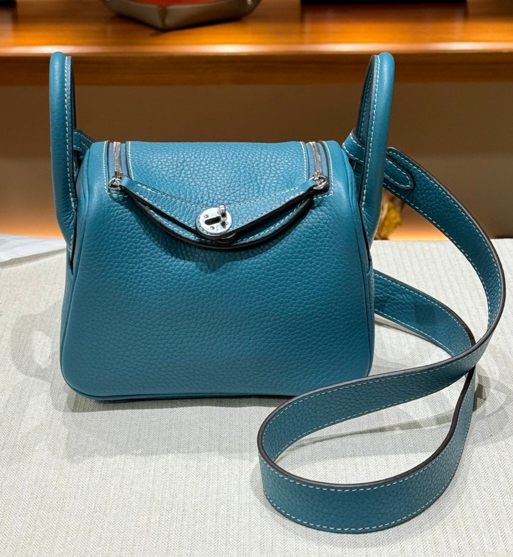 OLIVIA BAG 19 CM LONG STRAP - BLUE JEAN
