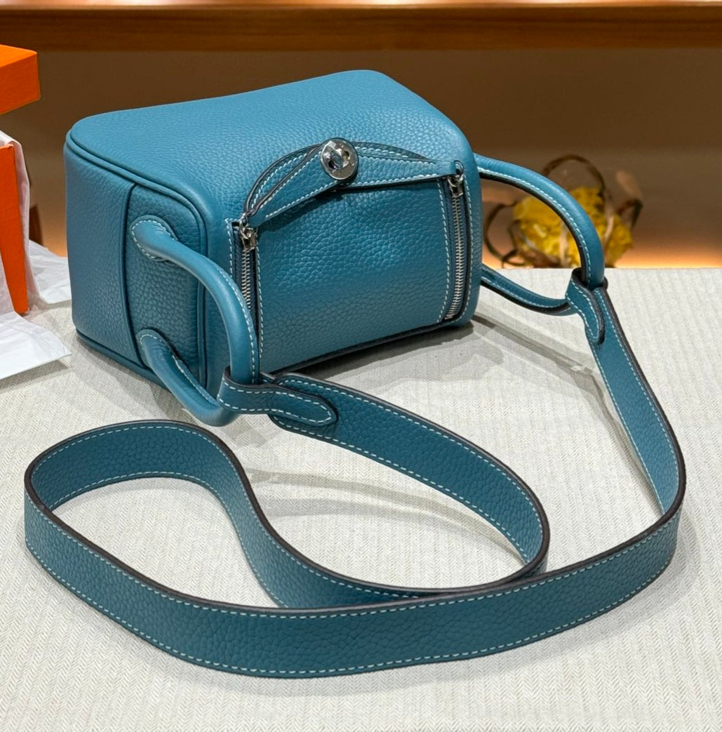 OLIVIA BAG 19 CM LONG STRAP - BLUE JEAN